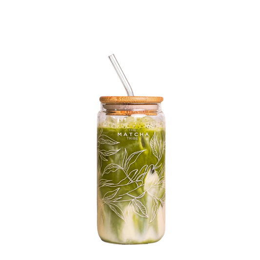 Glass Cups with Glass Straws